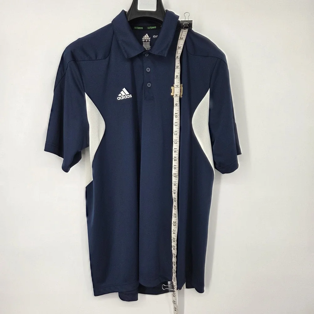 Notre Dame Fighting Irish Polo Shirt Mens Large Blue Golf‎ Adidas Climalite NCAA